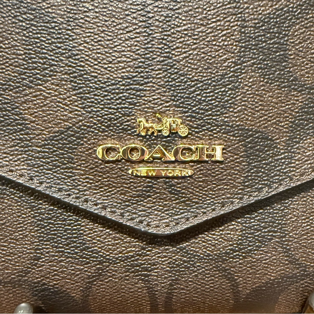 Coach Dark Brown Travel Envelope Wallet - Picture 3 of 13